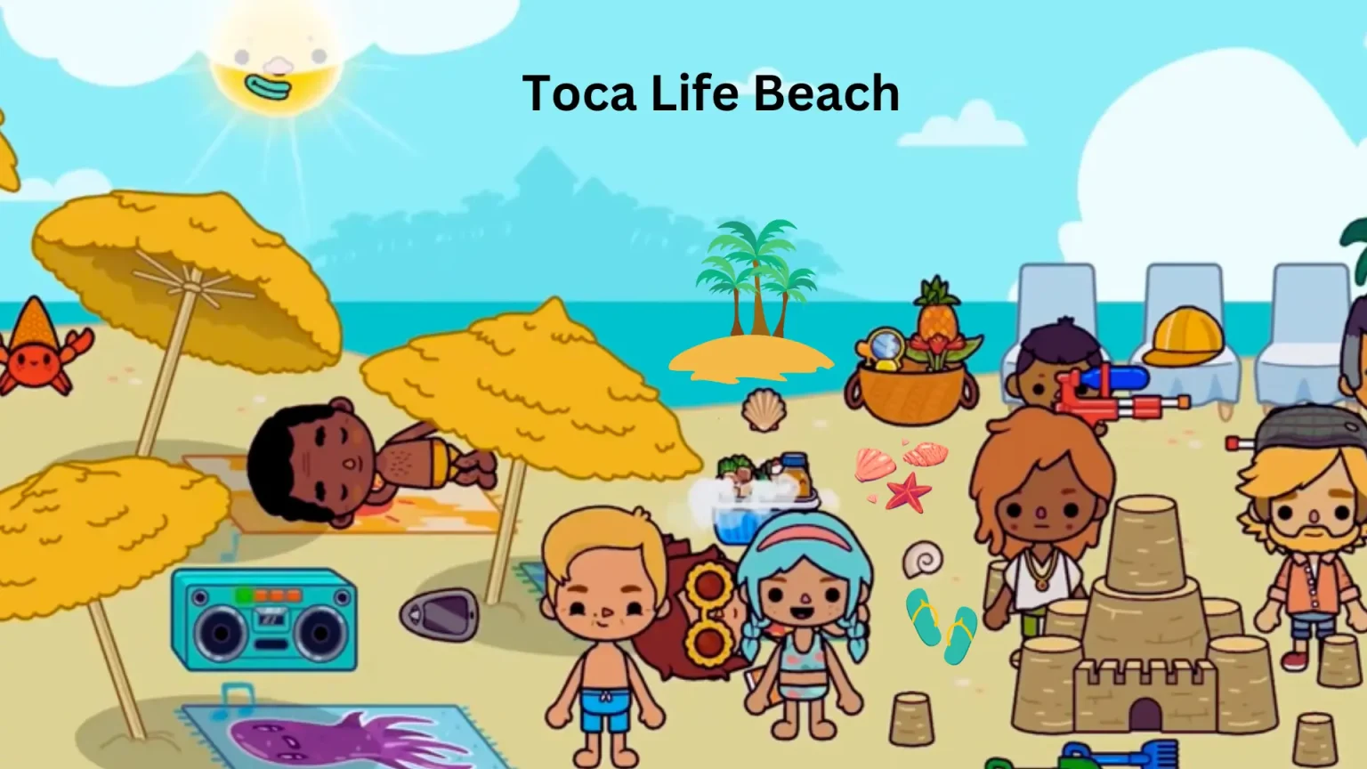 Toca Life Beach story build in toca life world