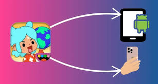 Transferring Guide For Toca Life World On Android And iPhone 2025 2 In this picture Two phones side by side showing the same Toca Boca World game after transfer.