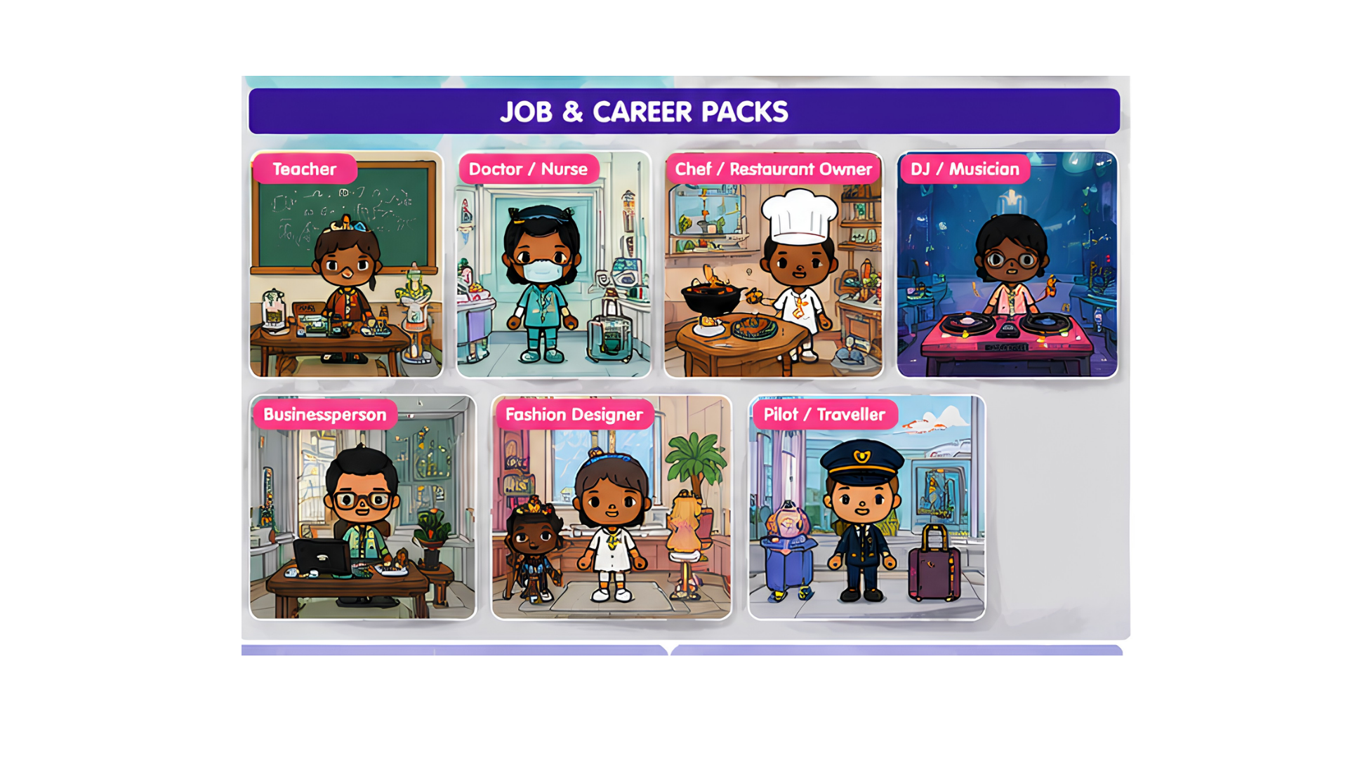 Toca Boca APK v1.123 (Unlocked all Furniture) 10 Explore exciting careers and roleplay as a doctor, chef, teacher, firefighter, or police officer.